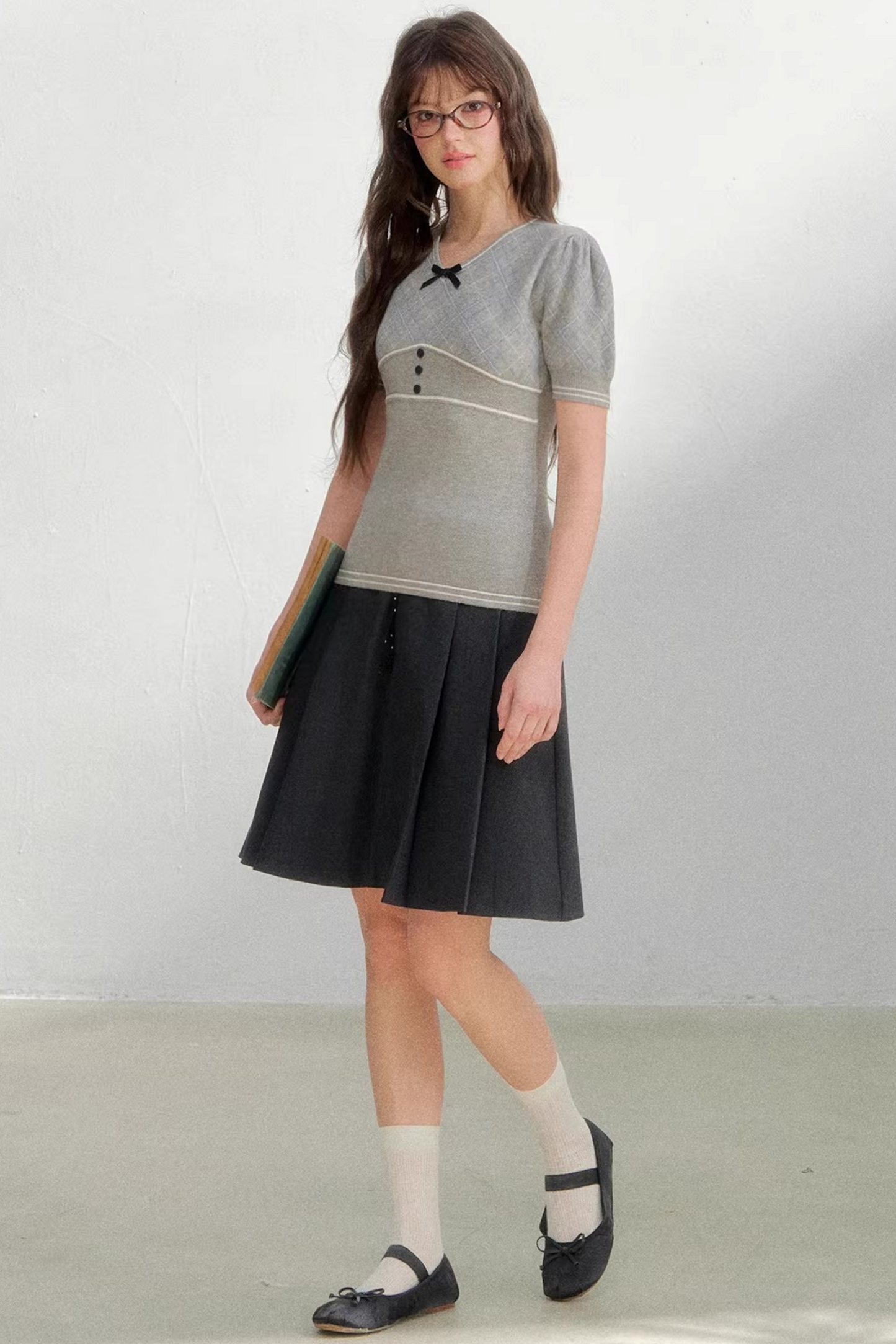 Retro Patterned Knit Top