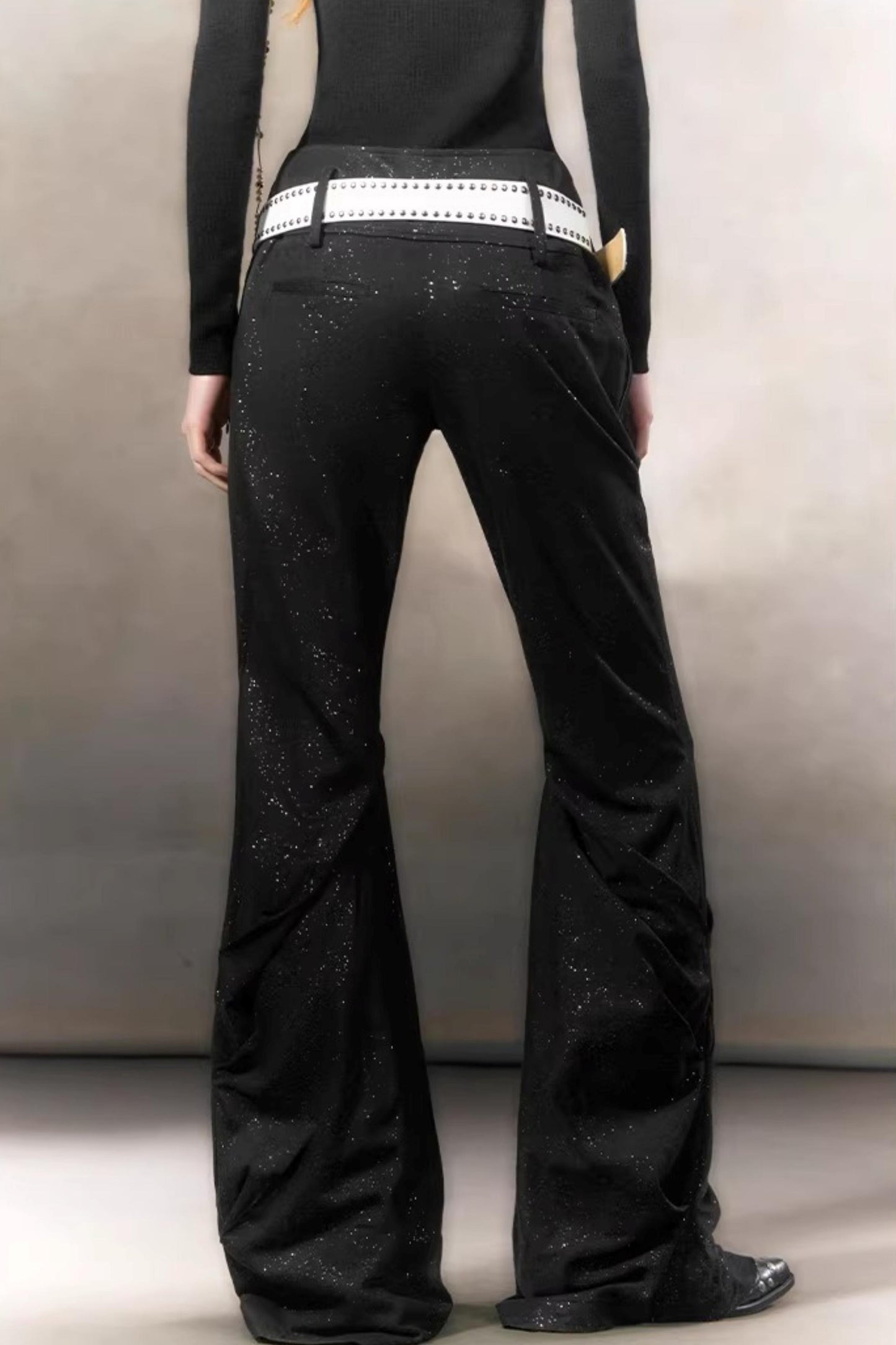 Retro Rhinestone Casual Pants