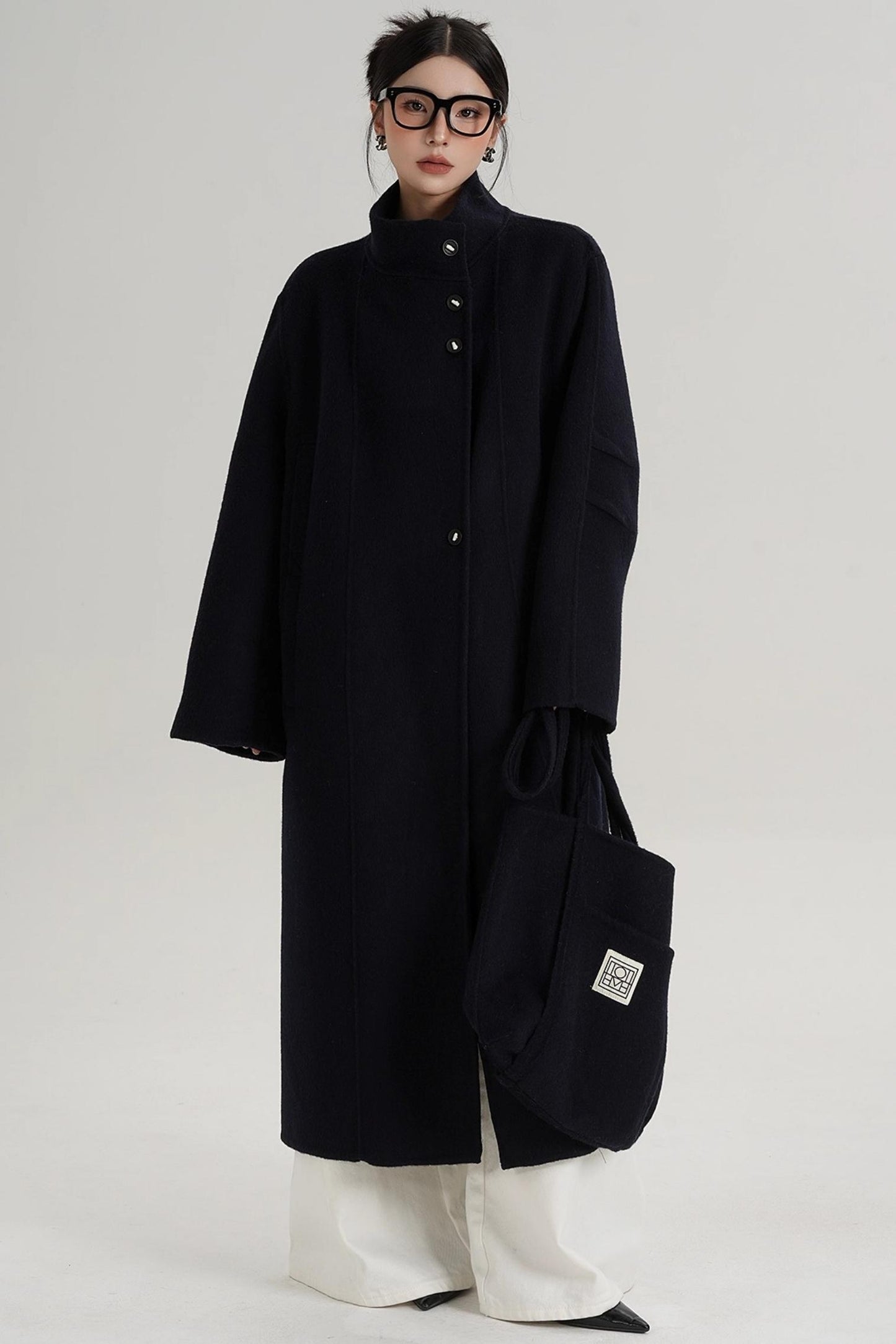 Temperament Stand-Up Woolen Coat