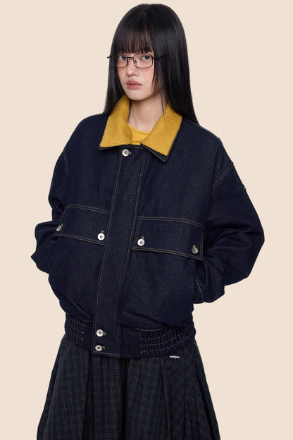 Vintage Denim Lapel Jacket