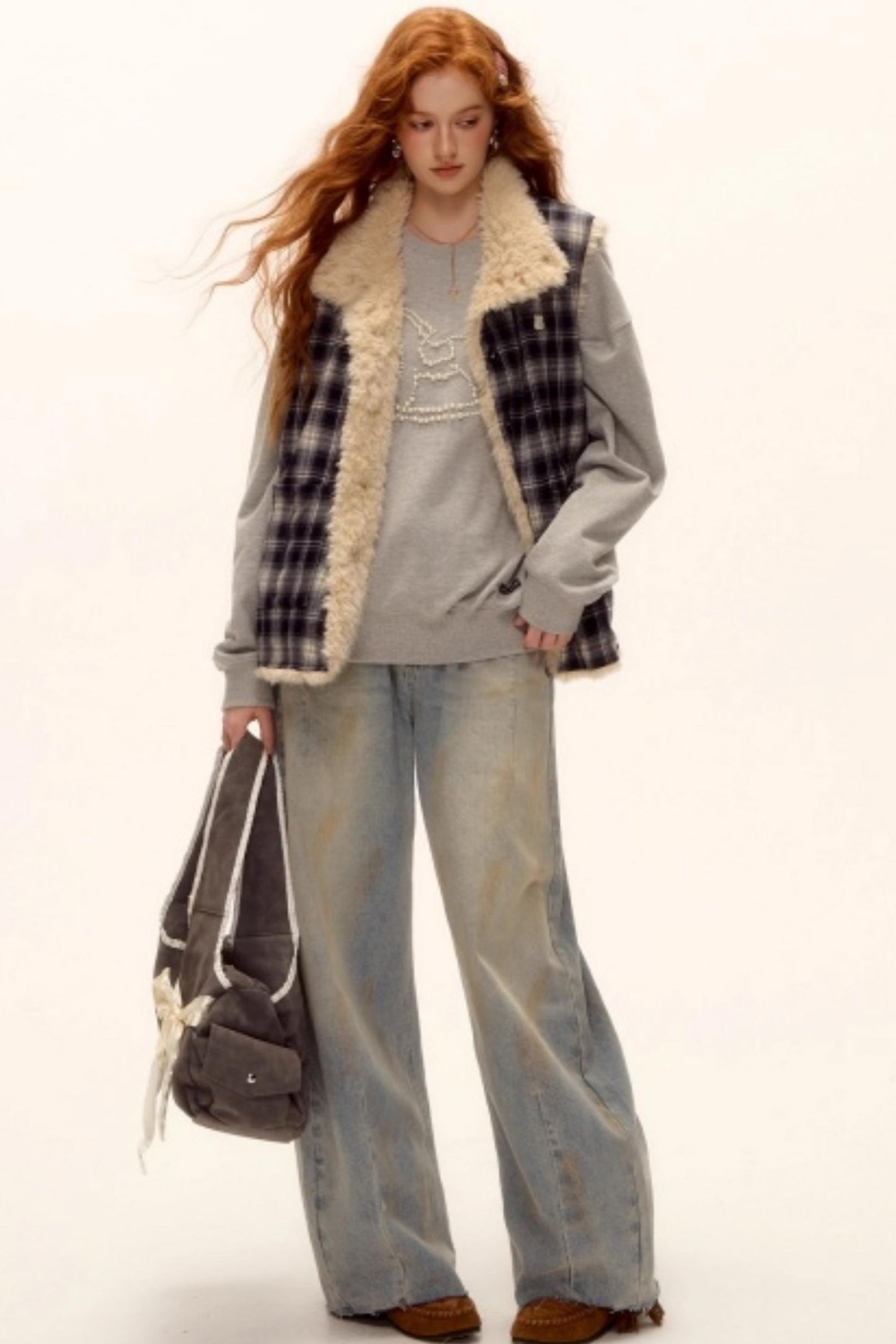 Blue Check Reversible Plaid Vest