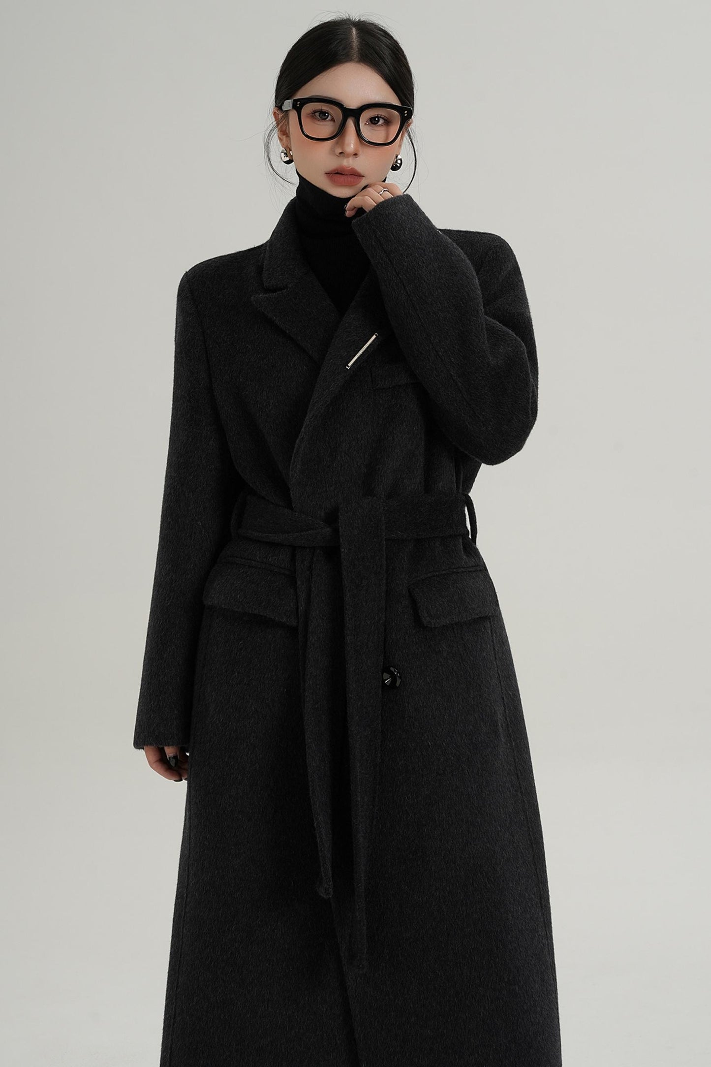 Wool Elegance Long Trench Coat
