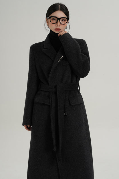 Wool Elegance Long Trench Coat
