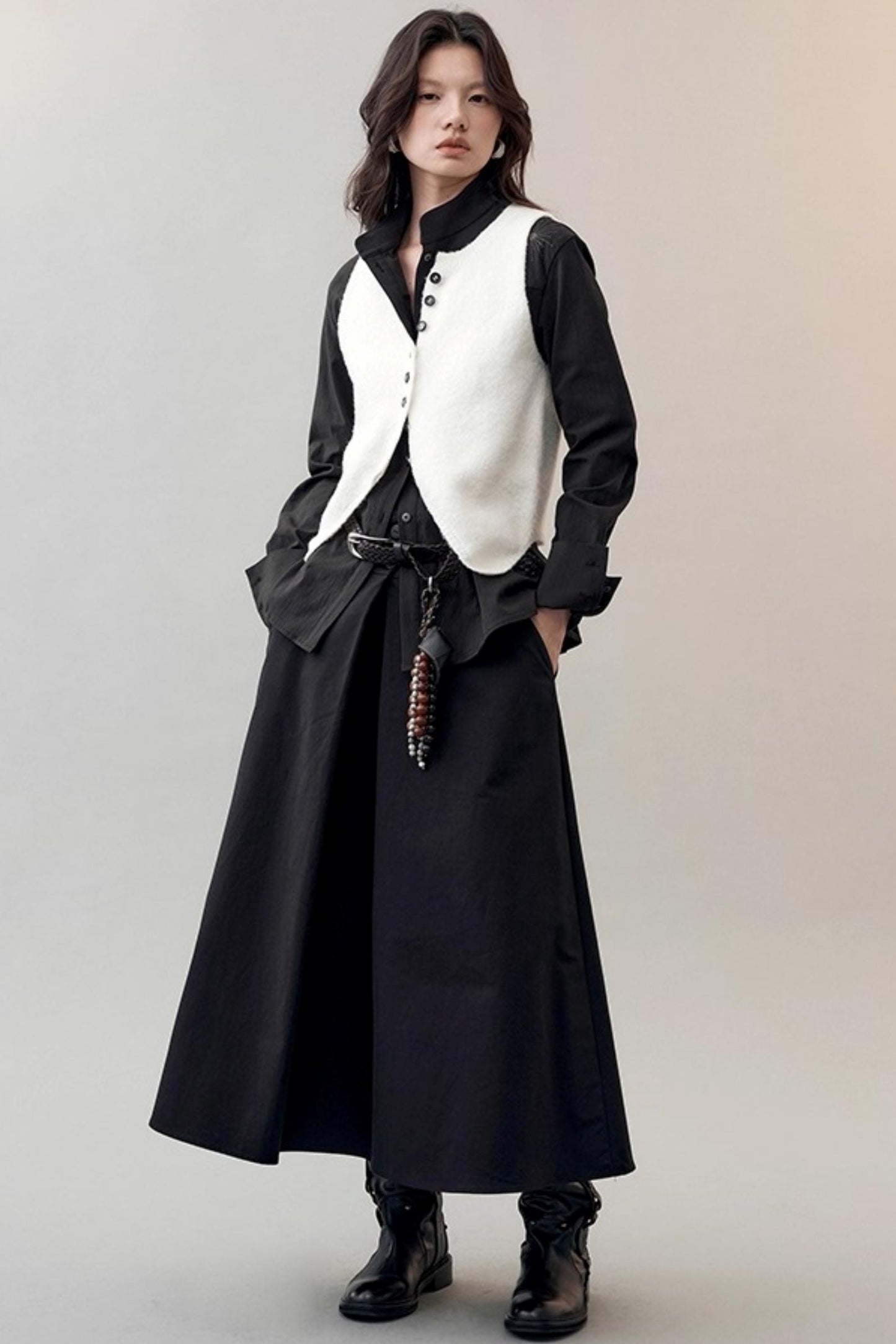 Chic Overlapping Waist Deconstructed Skirt