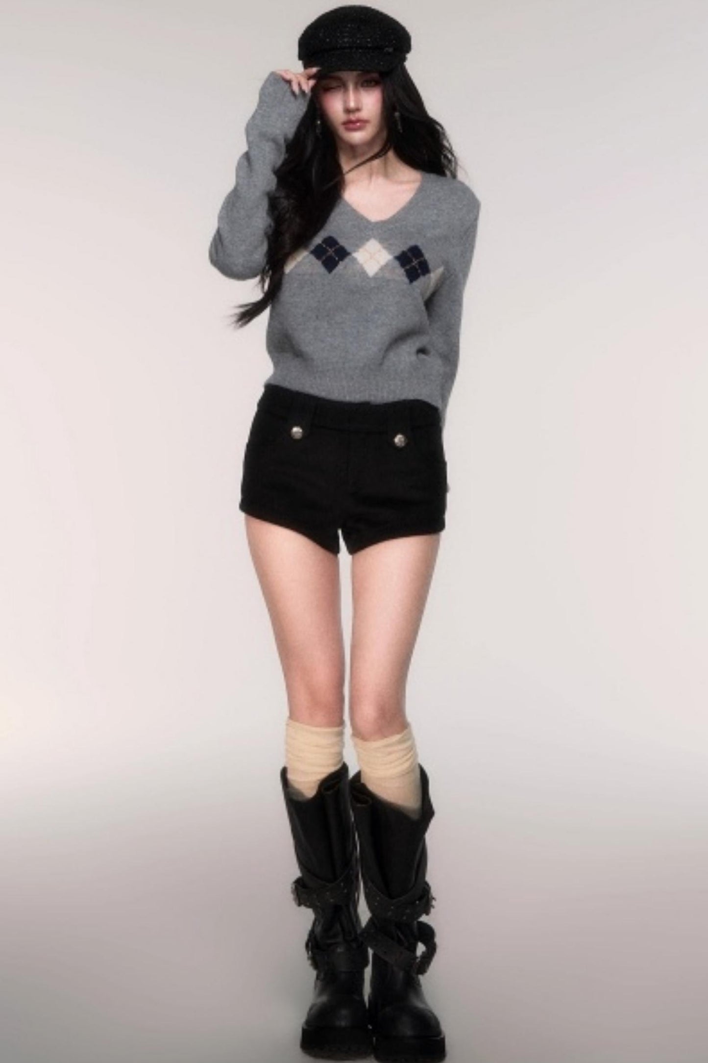 Collegiate Knit V-Neck Cardigan