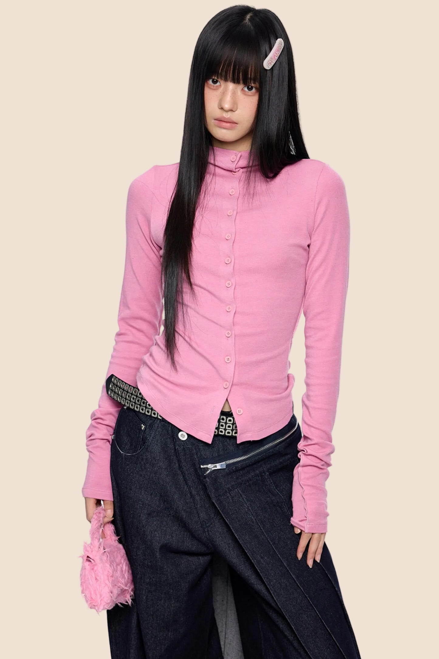 Lightweight Pleated Cardigan