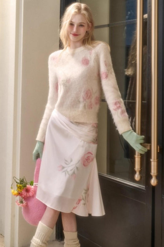 Milky Way Wool Sweater & Skirt Set-Up