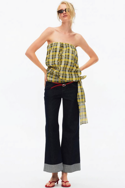 Lightweight Striped Tie-Front Top