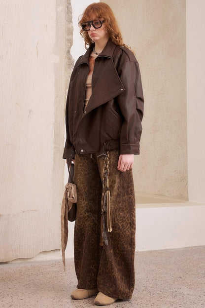 Leopard Split Wide Leg Pants