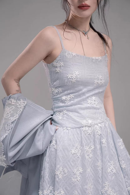 Ice Lake Blue Knitted Dress