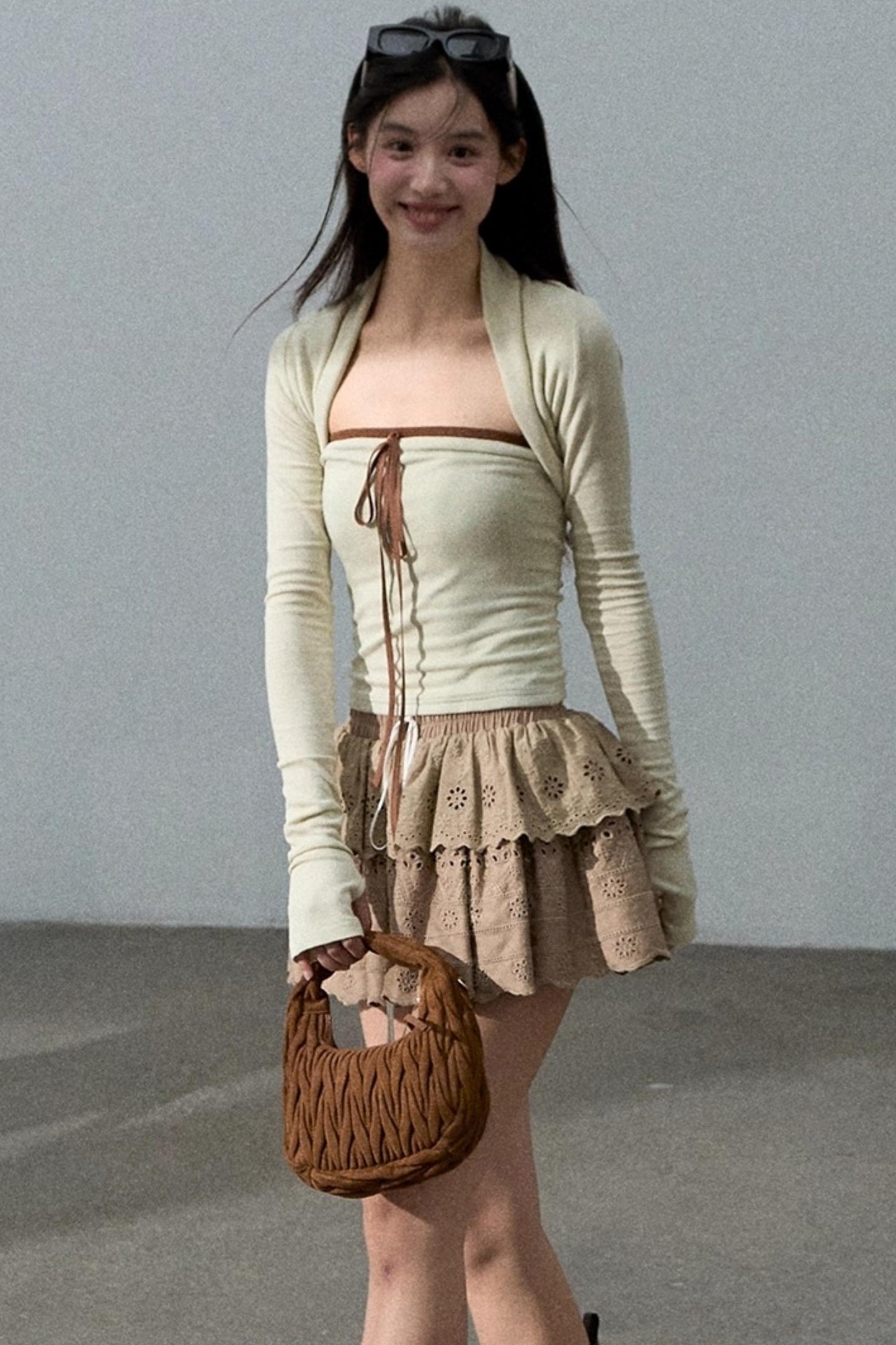 Fall Bandeau With Cardigan Set