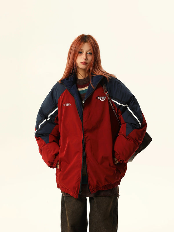 American retro sports padded 2-sides jacket