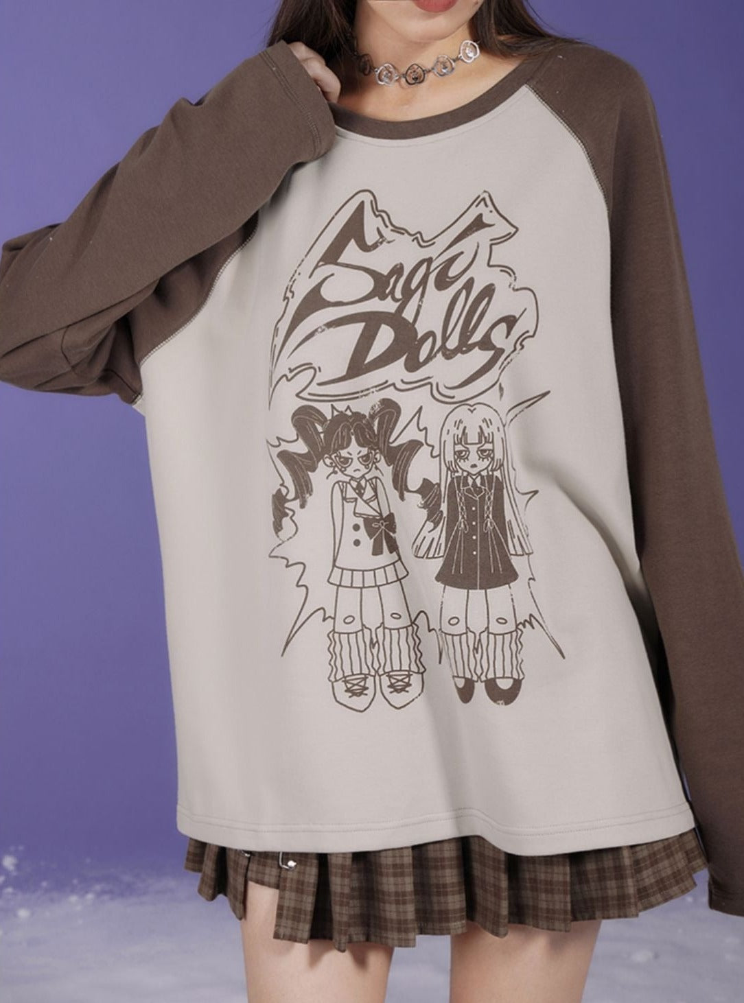 Comic Print Raglan Sleeve T-Shirt