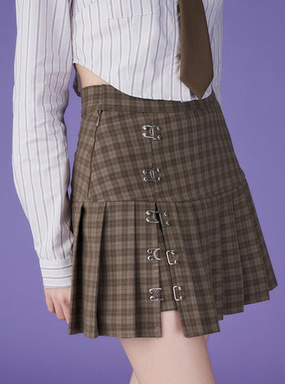 high waist pleated skirt