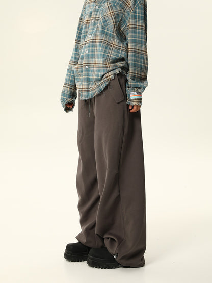 American retro solid color loose casual pants