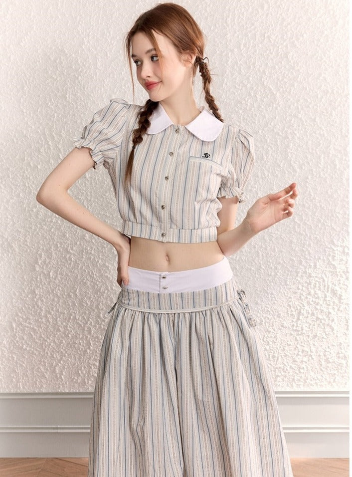 ORIGINAL DOLL COLLAR SHIRT MAXI DRESS SET-UP