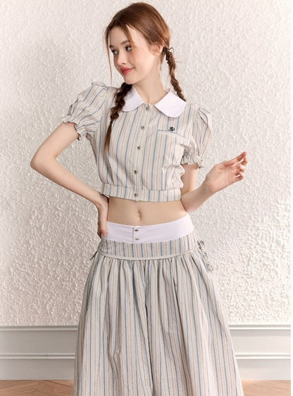 ORIGINAL DOLL COLLAR SHIRT MAXI DRESS SET-UP