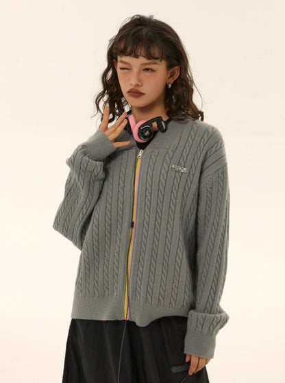 American vintage knitted cardigan sweater jacket