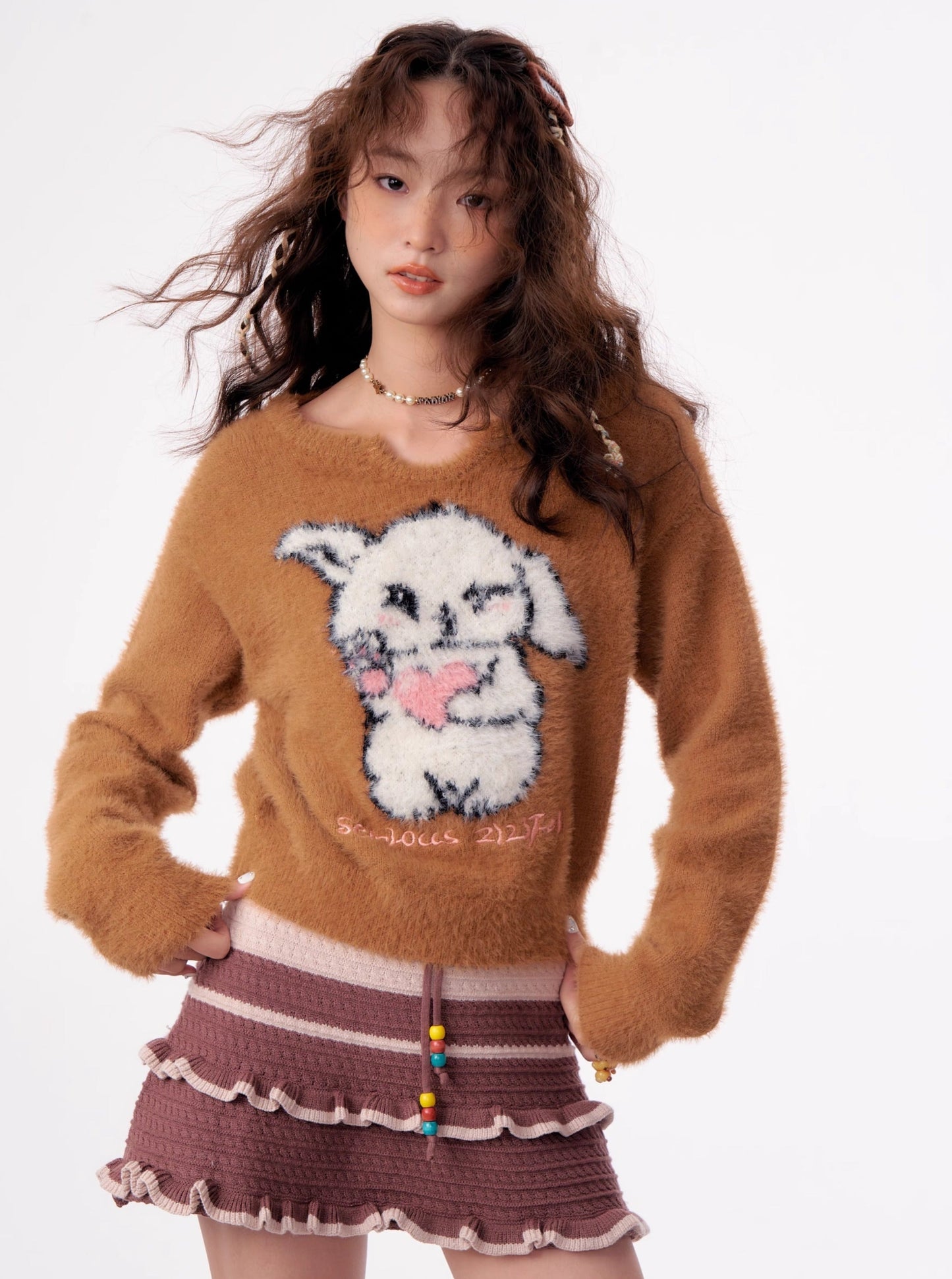 American rabbit warm pullover sweater