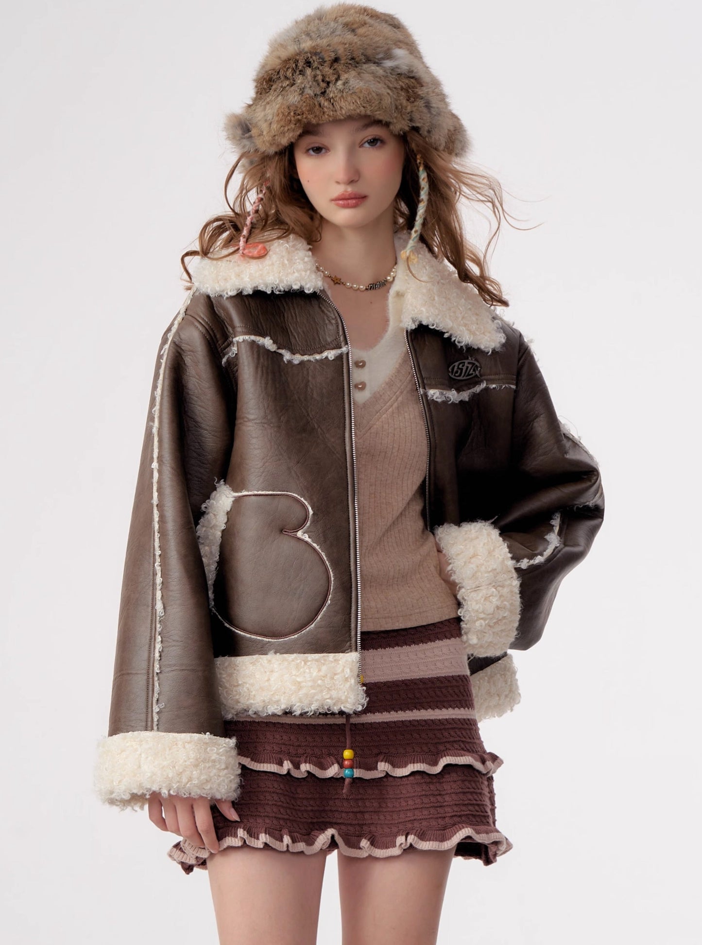 American Thick Lamb Fur Coat