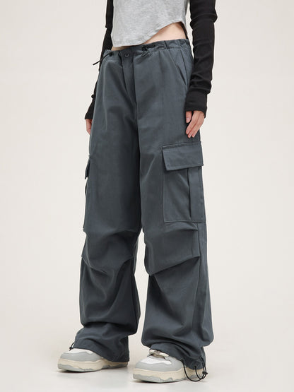 American straight drawstring cargo pants