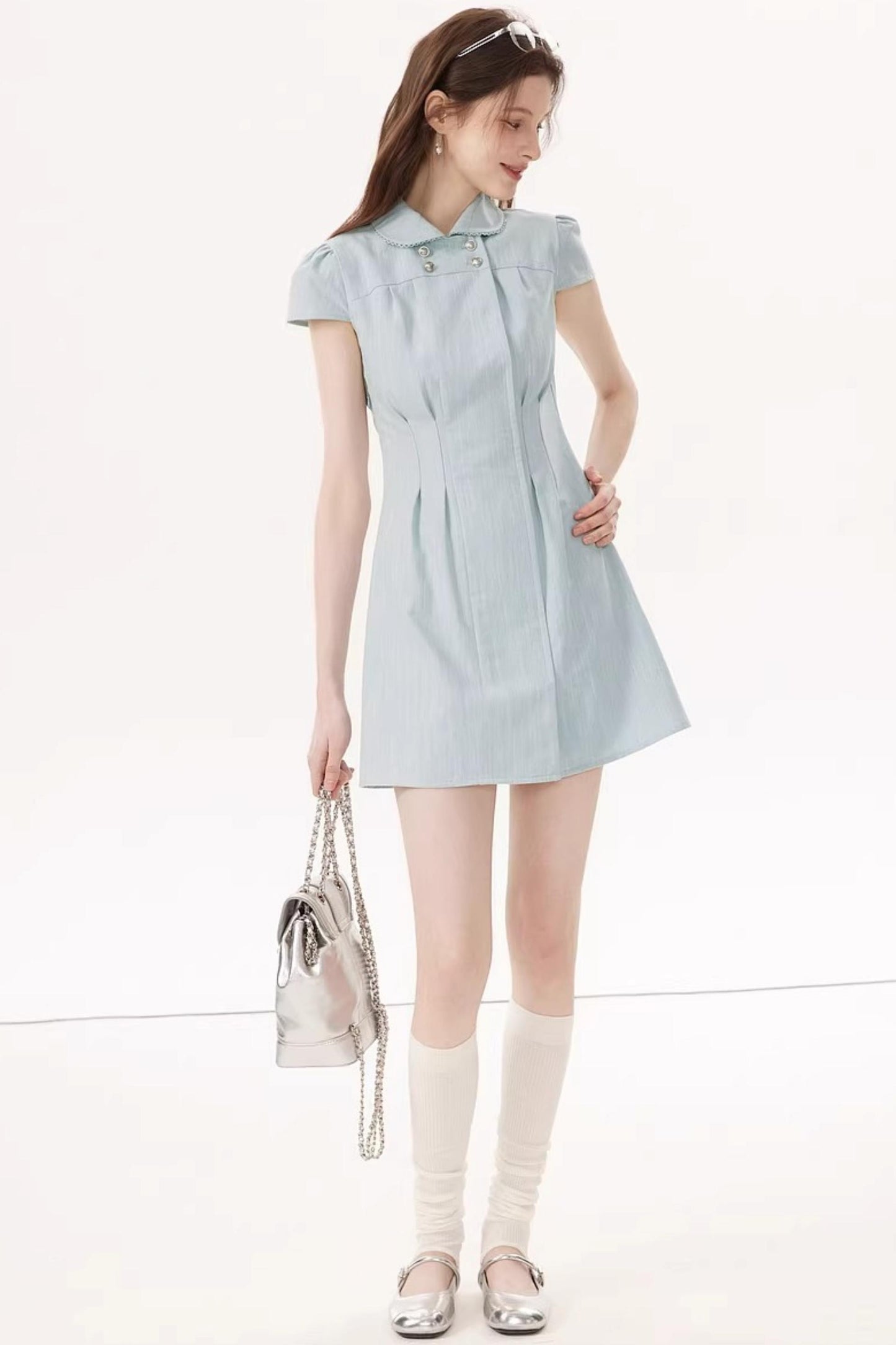 Feminine Faux Denim Dress
