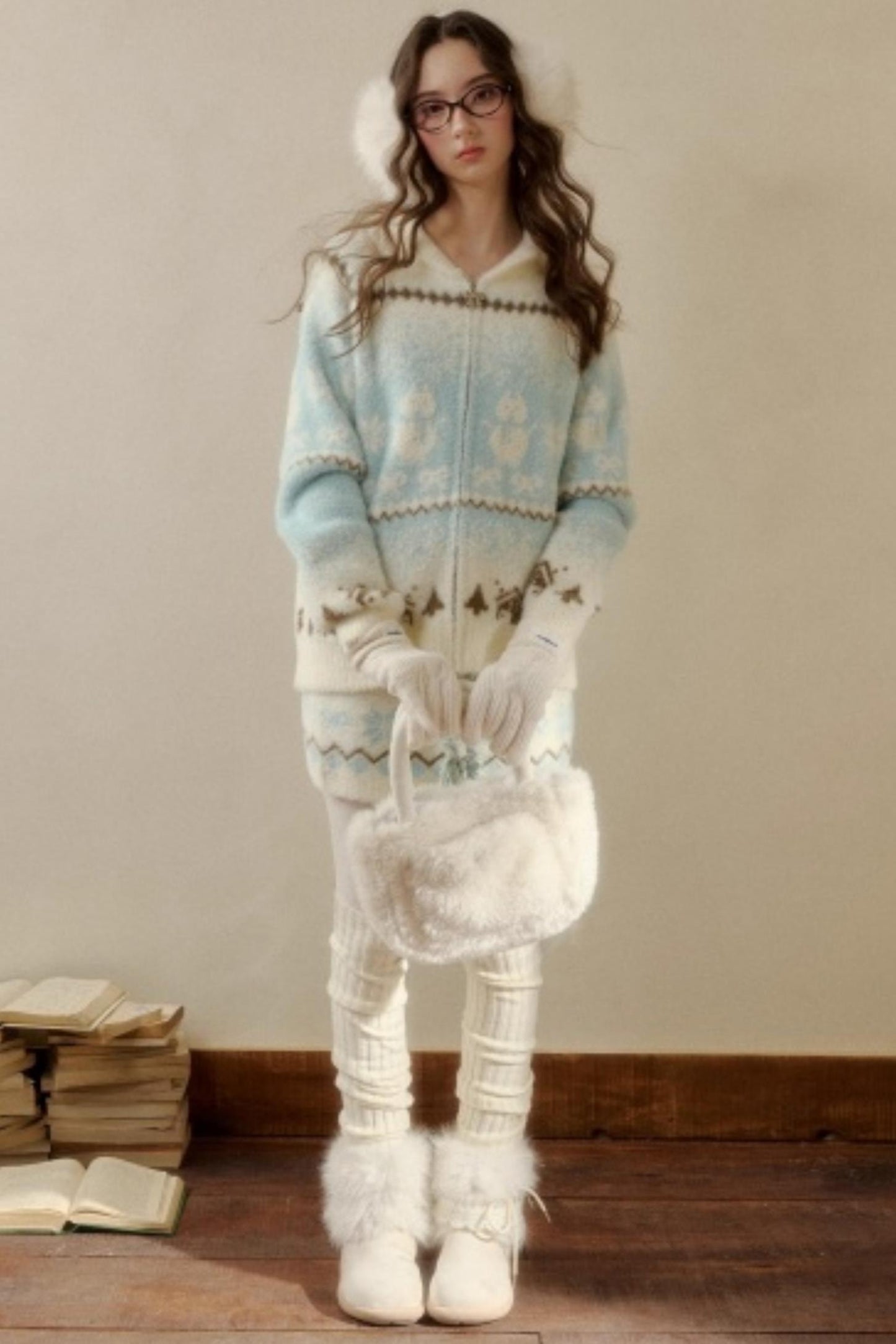 Fair Isle Mink Sweater Skirt Set-Up