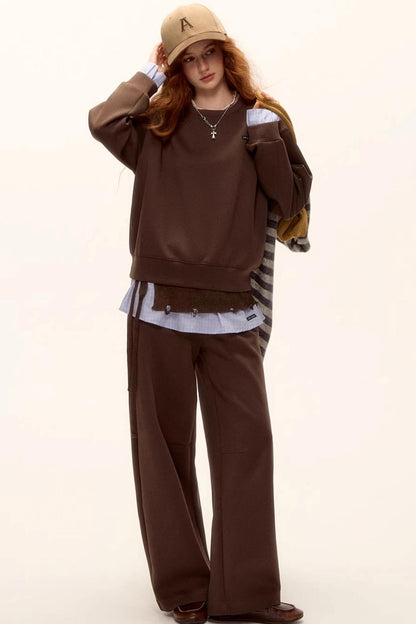 Plaid Patchwork Knit Sweater Set-Up