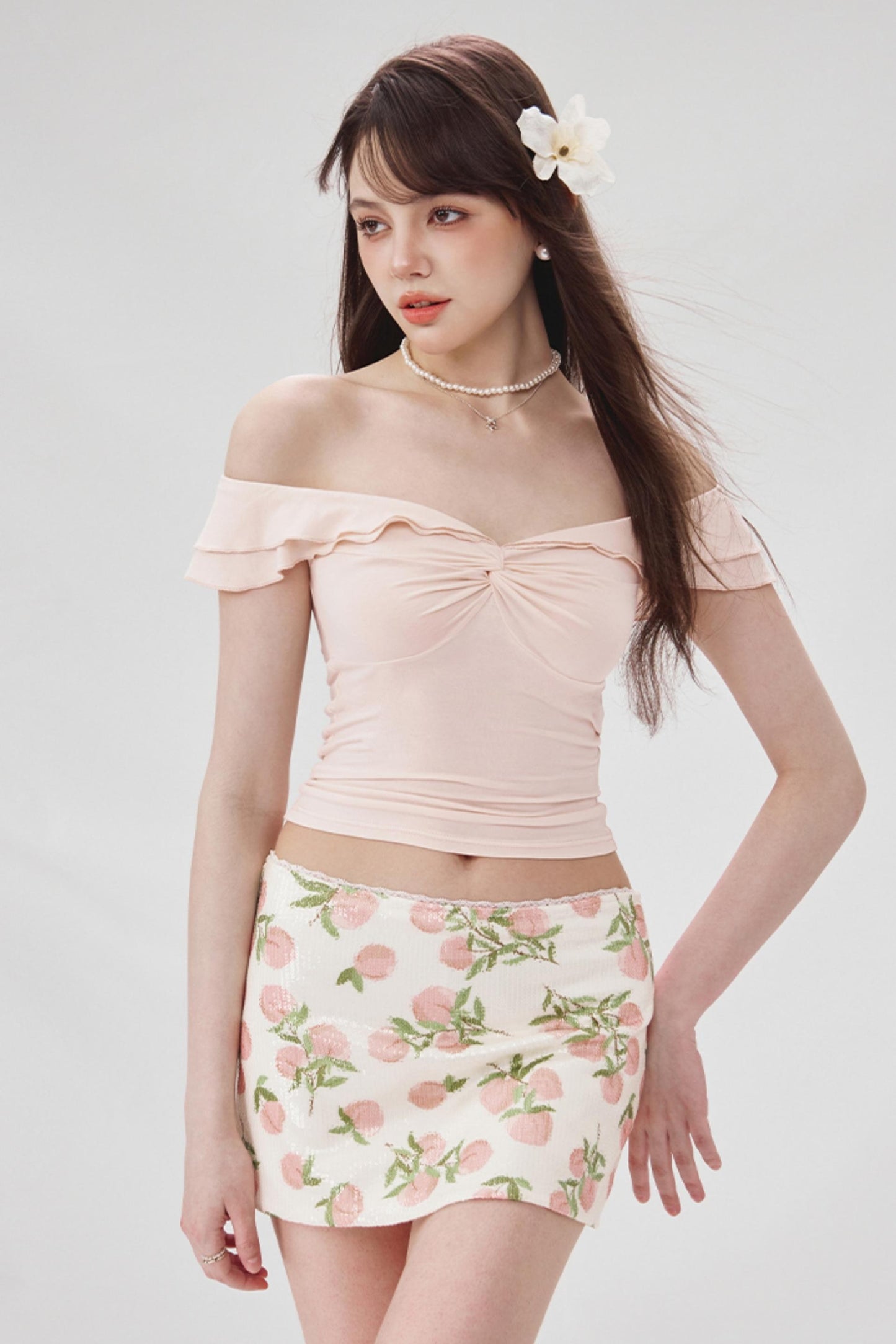 Wood-Inspired One-Shoulder Tee