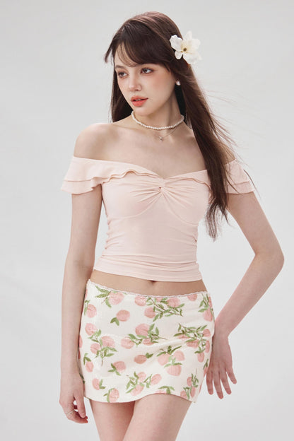 Wood-Inspired One-Shoulder Tee