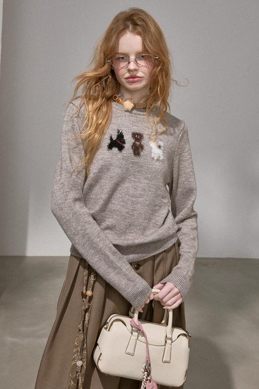 Faux Mink Fur Knit Sweater