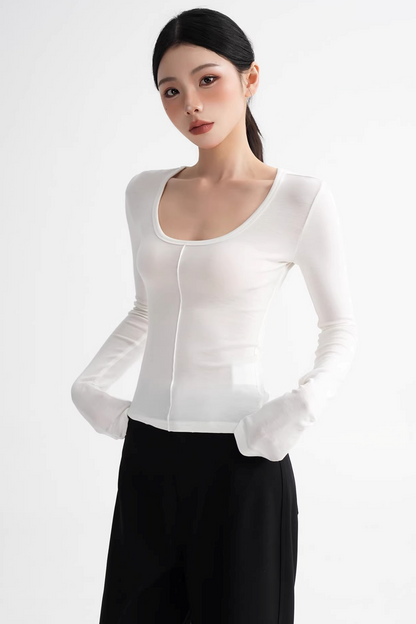 Wool Slim-Fit Stacked Top