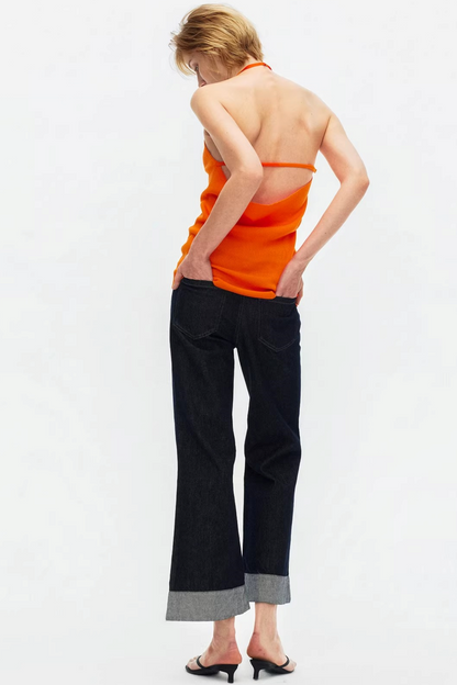 Lyocell Lace-Up Ribbed Vest