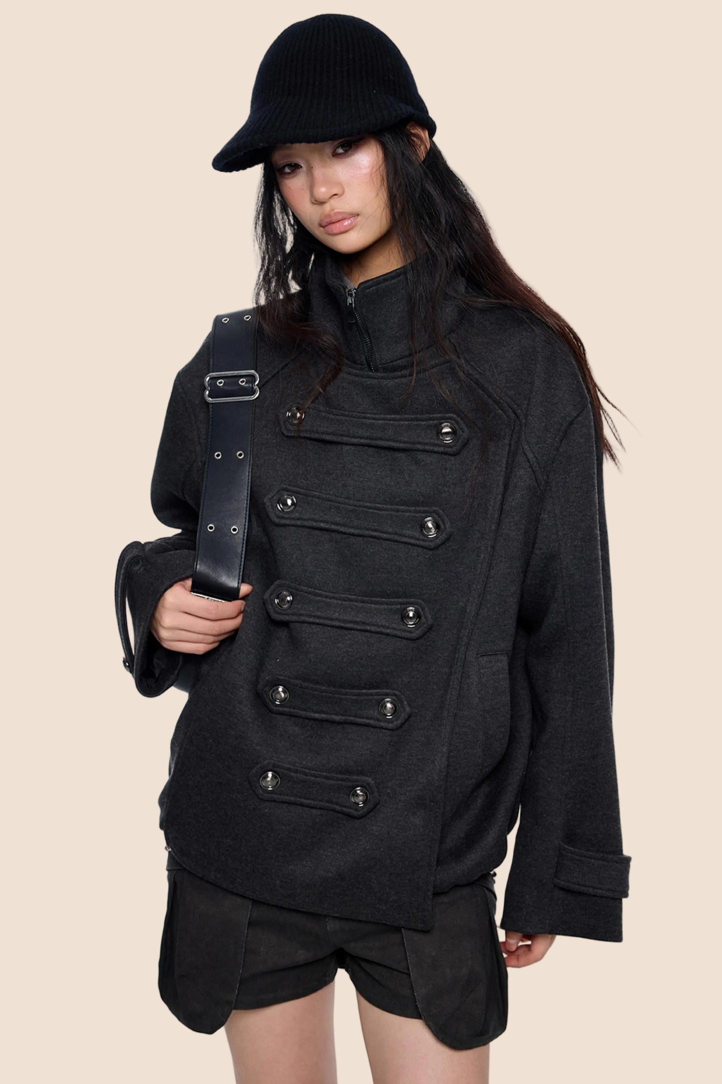 Silhouette Pleated Wool Coat