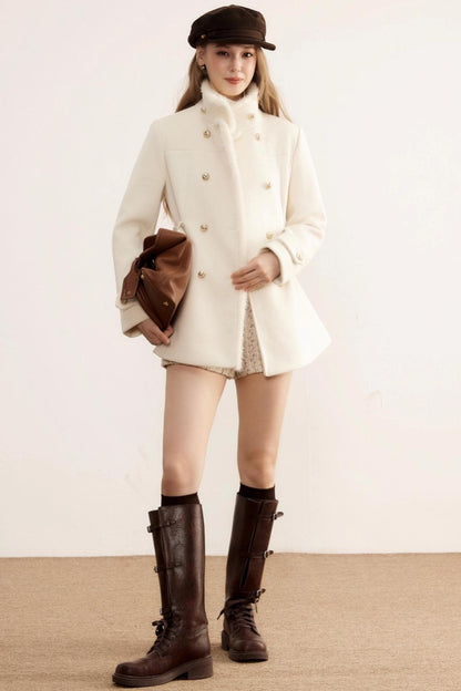 Winter Retro Woolen Double-Breasted Coat
