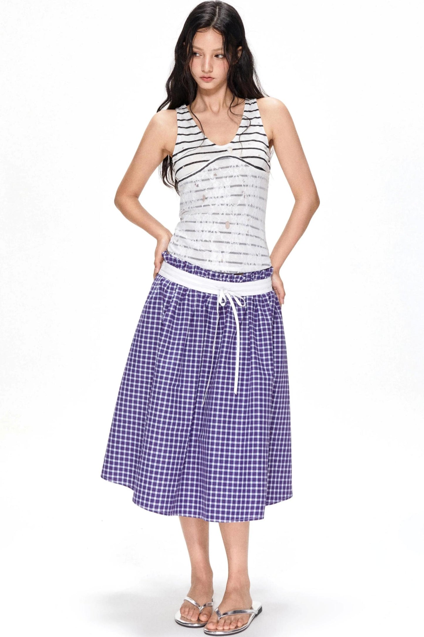 Chic Striped Lace Camisole