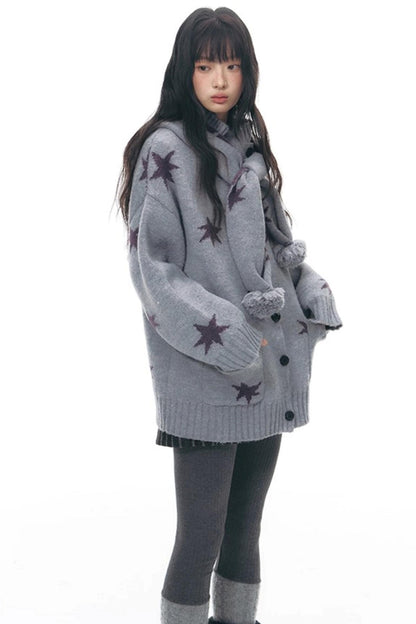 Reversible Star Cardigan Sweater Jacket Set-Up