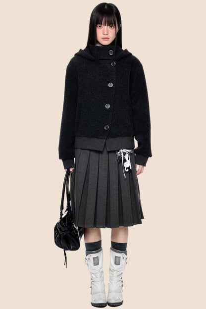 Vintage Woolen Hooded Jacket