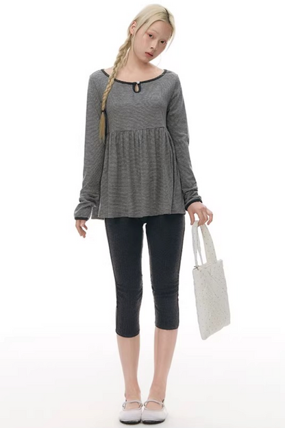 주름 크롭 스커트 셋업