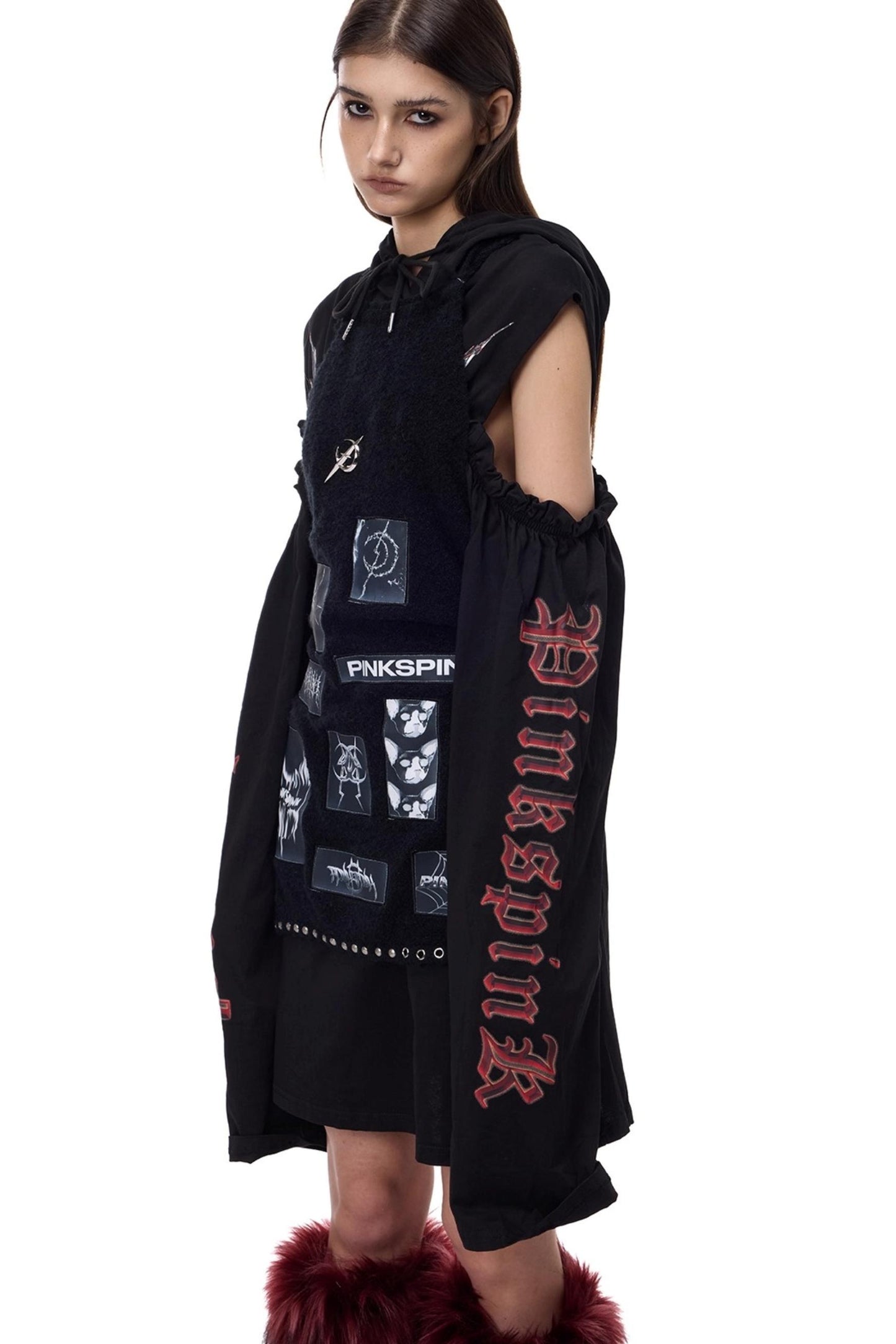 Electric Moon Off-Shoulder Dress