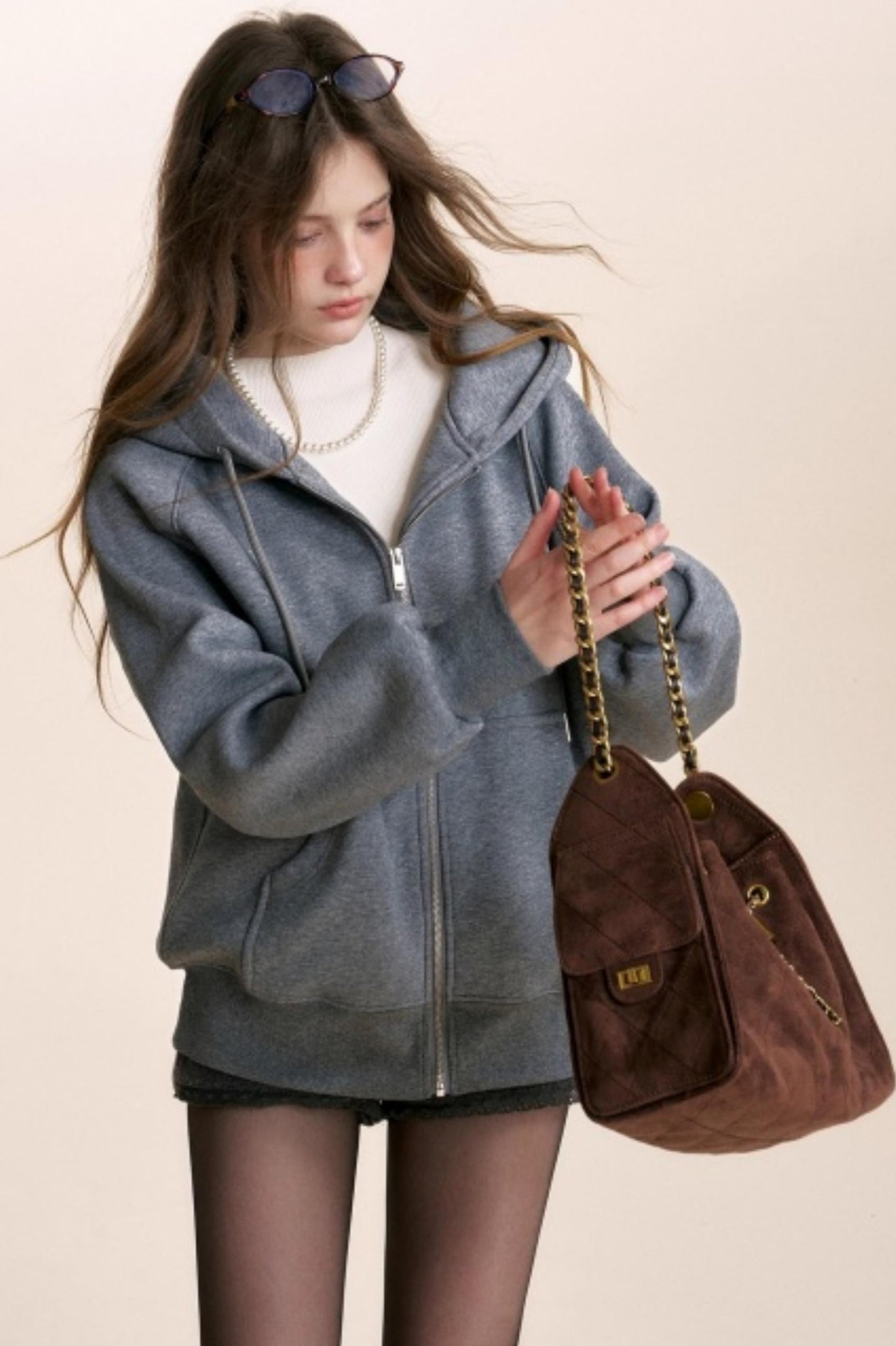 Fine Glitter Hooded Jacket