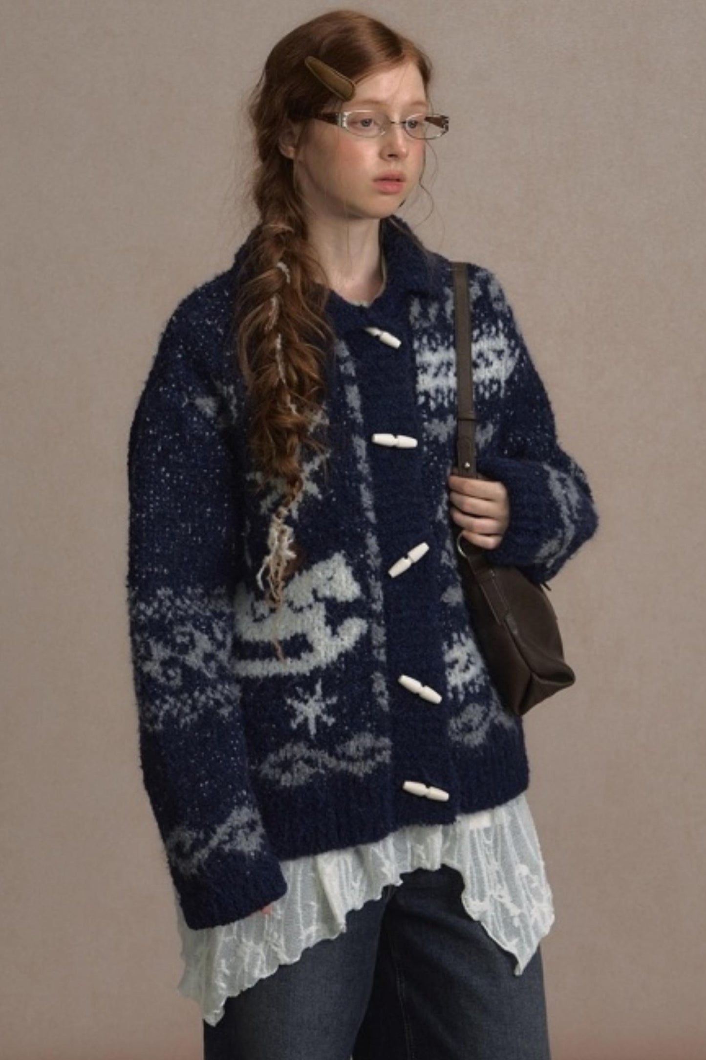 Retro Collegiate Knitted Cardigan