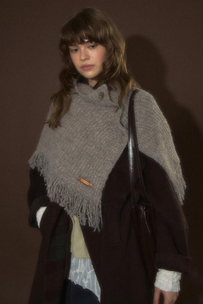 Wool Knitted Cape Cardigan