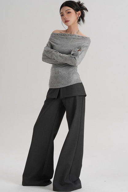 Niche Rivet Long-Sleeved T-Shirt