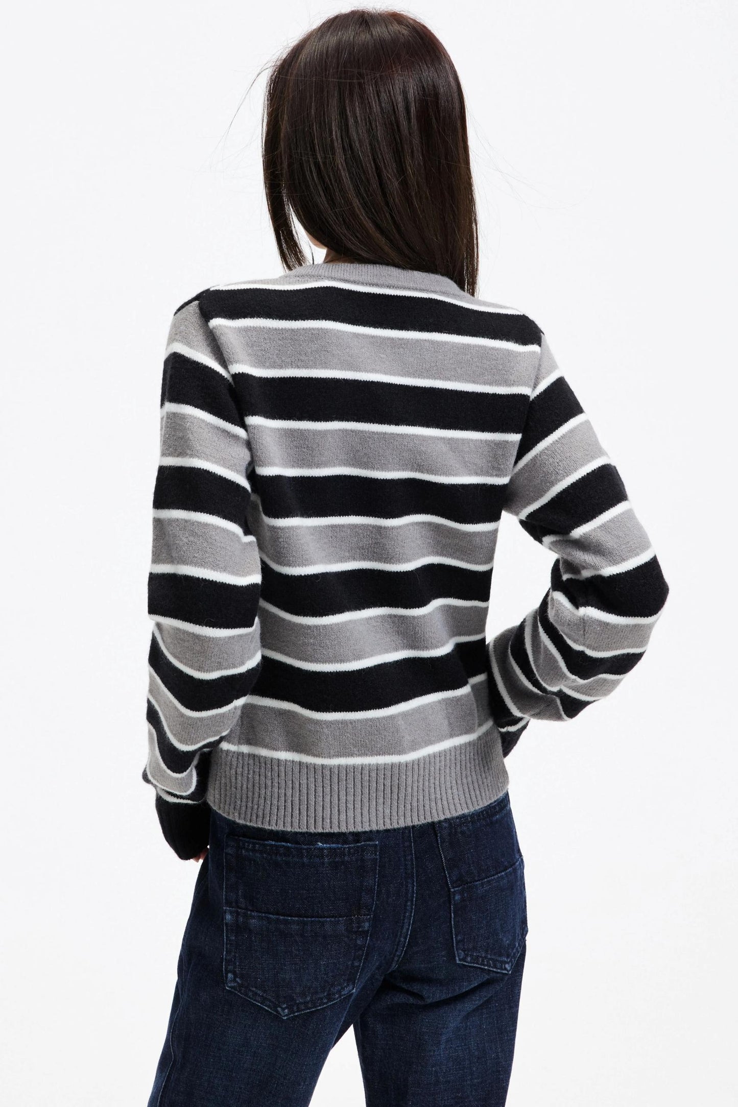 Retro Striped Knit Cardigan