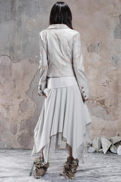 Irregular Multi-Layer Slim Rivet Skirt