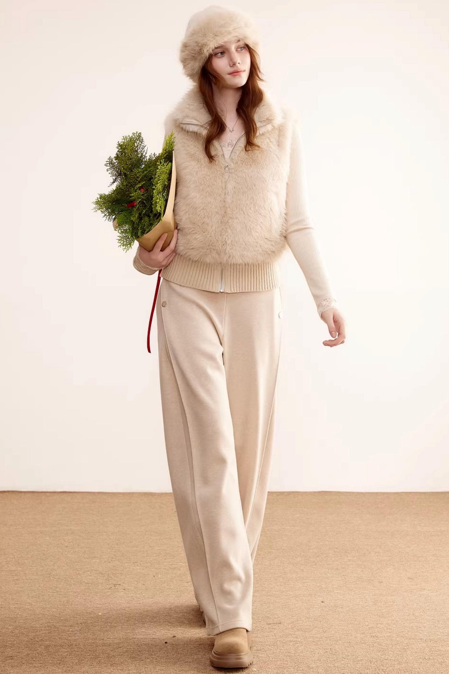 Detachable Sleeve Fur Coat