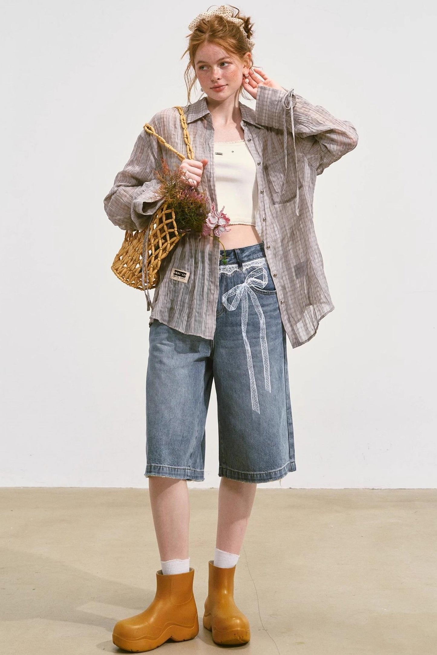 Summer Wide-Leg Denim Pants