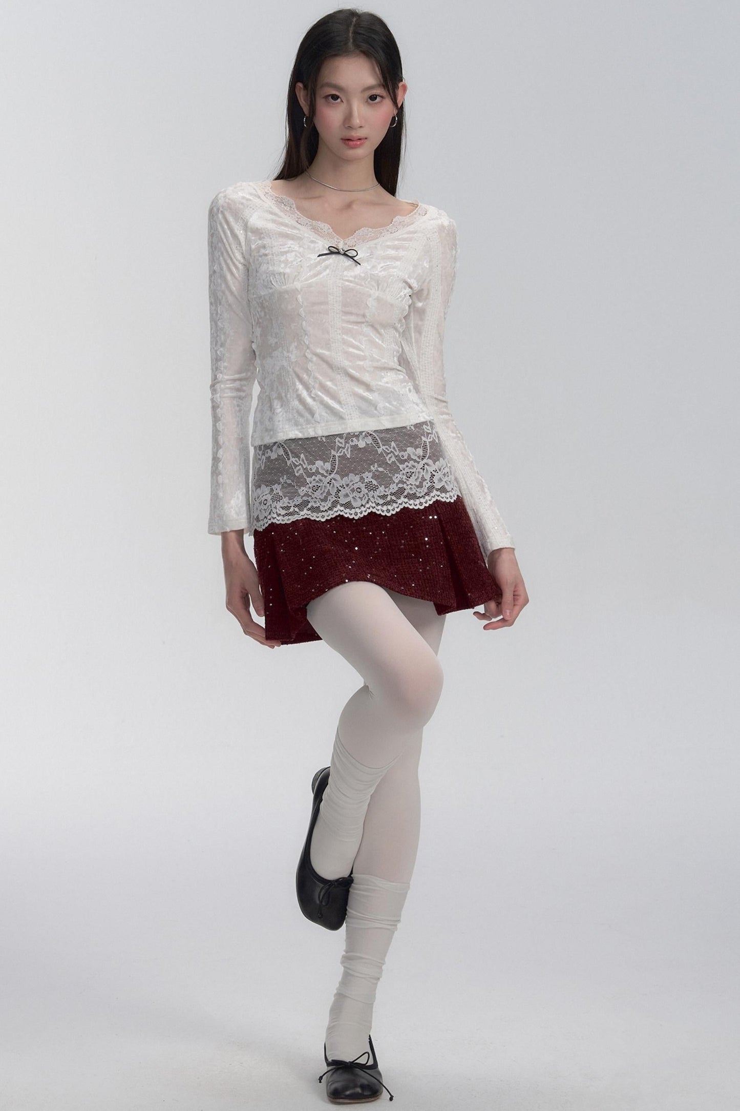 Festliches Hemd mit Diamantbesatz und Rock-Set 