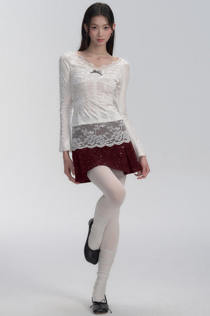 Festliches Hemd mit Diamantbesatz und Rock-Set 